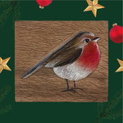 Flat Wood Painting - Robin