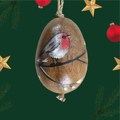 Robin On Egg Hanging Decoration