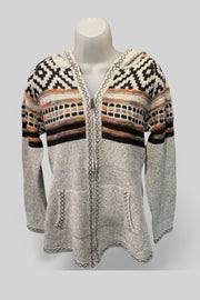 Nordic Style Grey Zip Front Cardigan