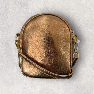 Metallic Small Crossbody Bag - Bronze