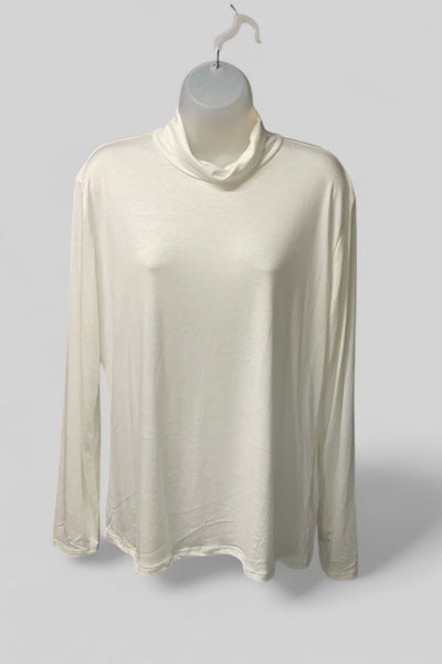 Basic Polo Neck Top - Ivory