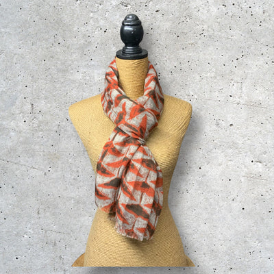 Triangle Print Scarf - Orange