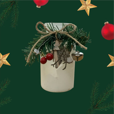 Star Jar With Christmas Trim