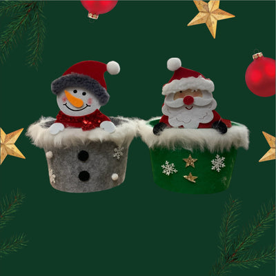 Felt Santa Or Snowman Basket