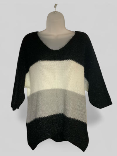 Block Stripe Jumper - Black