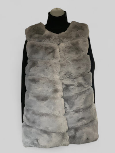 Faux Fur Sleeveless Gilet - Grey