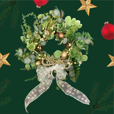 Christmas Wreath With Merry Christmas Sign