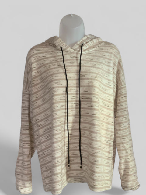 Marl Stripe Hoodie - Stone