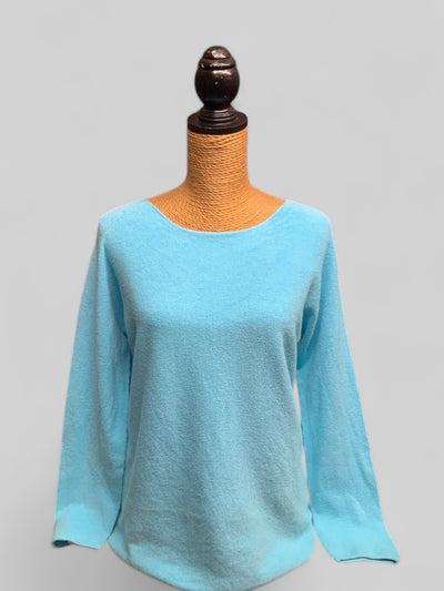 Soft Knit Round Neck Jumper - Turquoise