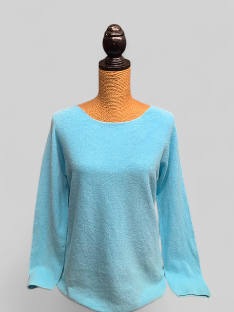 Soft Knit Round Neck Jumper - Turquoise