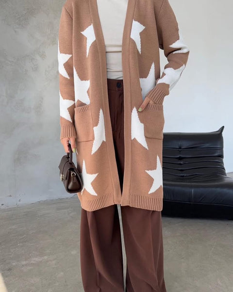 Star Cardigan - Camel