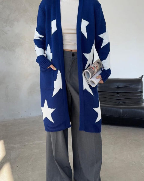 Star Cardigan - Navy