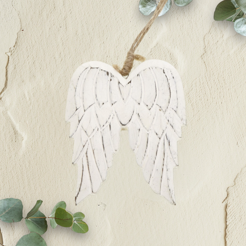 Small Carved Wooden Angel Wings