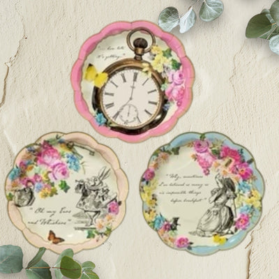 Alice In Wonderland Illustrated Paper Plates