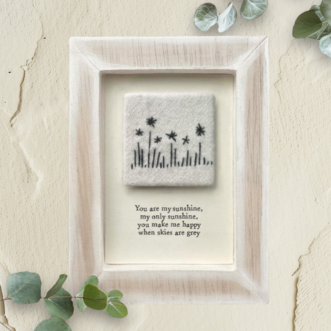 Small Embroidered Framed Picture - You Are My Sunshine