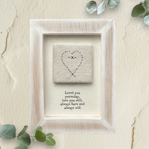 Small Embroidered Framed Picture - Loved You Yesterday
